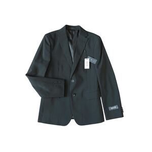 NWT Kenneth Cole Reaction Big Boys Blazer Suit Jacket 12R Black Techni-Cole